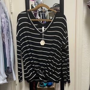 Black and white blouse